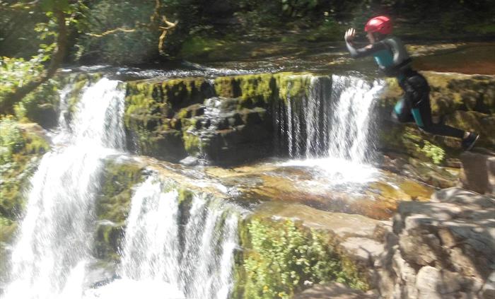 Canyoning in the amazing Brecon Beacons Waterfalls region, follow the main waterfalls in Wales, Jump off cliff ledges into clear blue plunge pools, ca